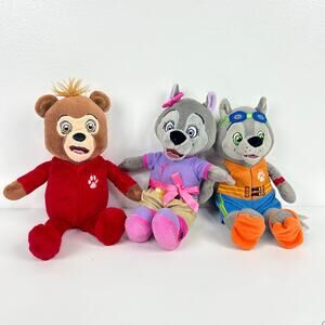 Great Wolf Lodge Stuffed Animals Set of 3 Wiley Wolf Brinley Bear Violet Wolf